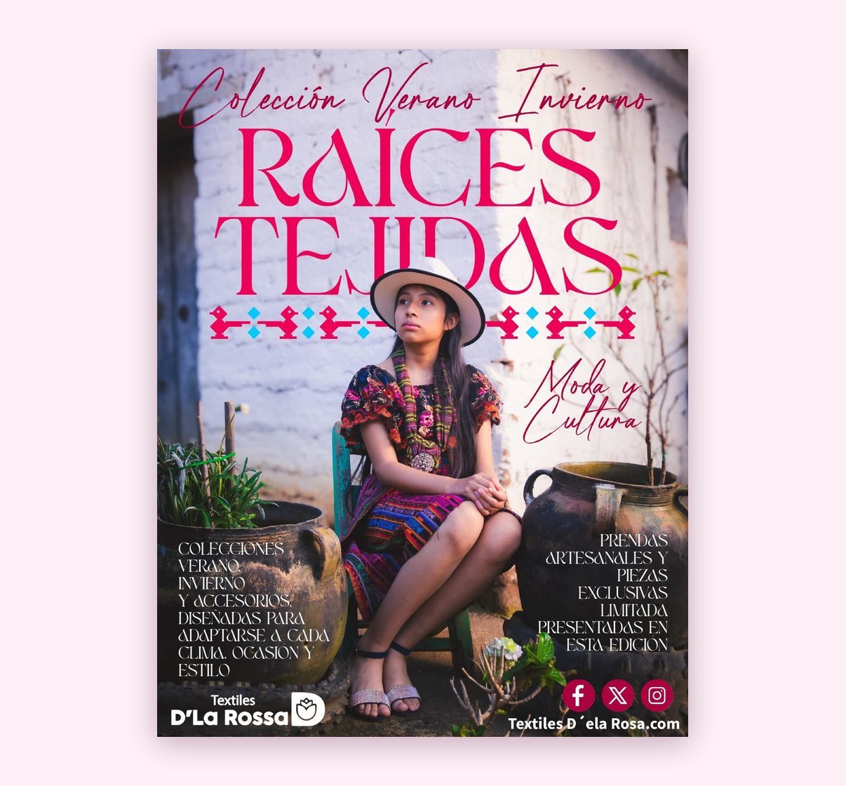 Portada del catálogo de moda Raíces Tejidas