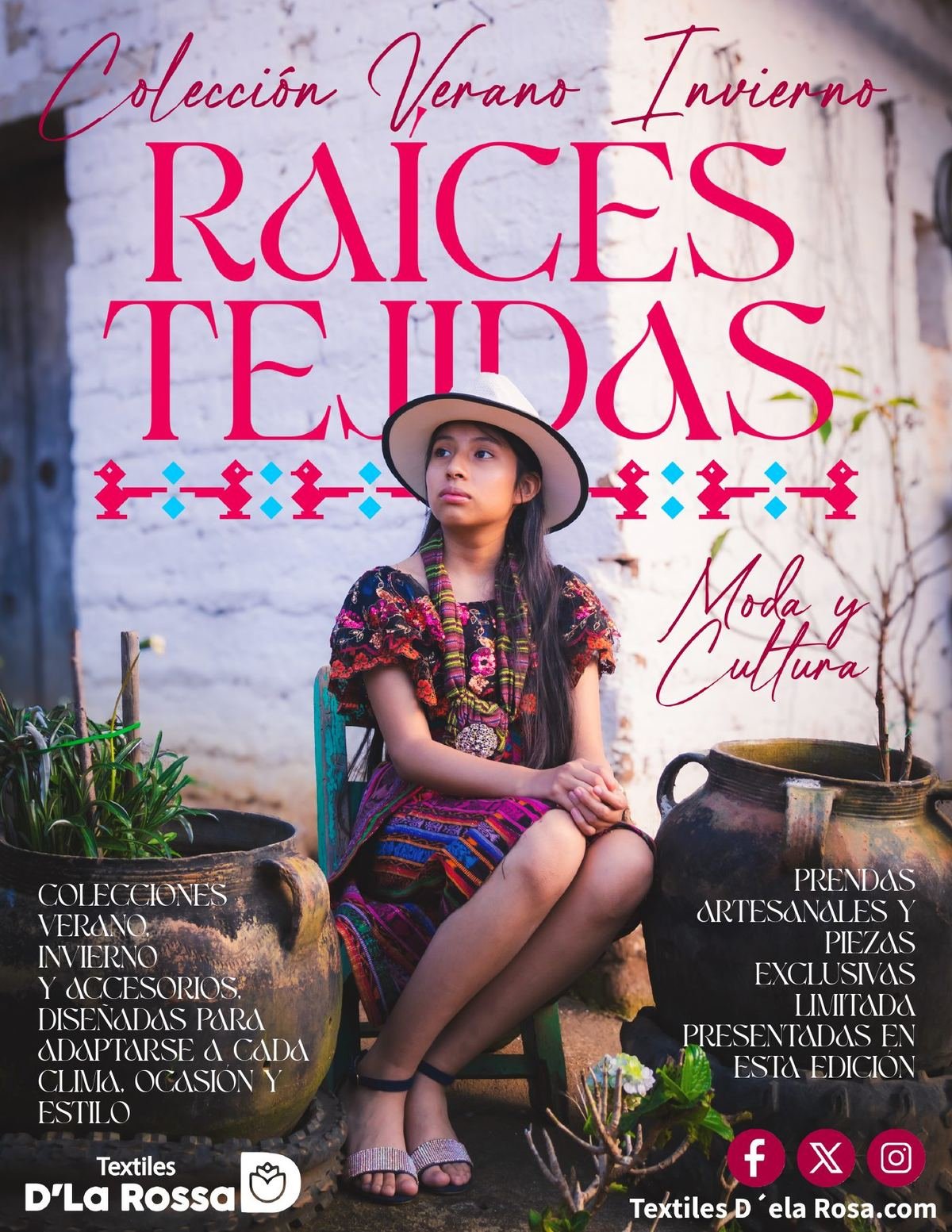 Portada del catálogo de moda Raíces Tejidas